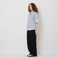Women Drawstring Hem Pants - Black - SW2511197C