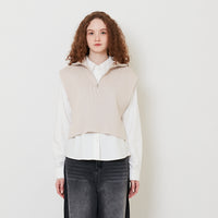 Women Turtle Neck Knit Top - Light Khaki - SW2511198A