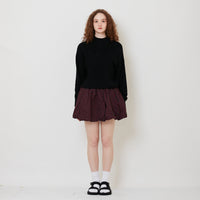 Women Checkered Bubble Skirt - Red - SW2511199A