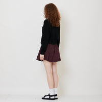 Women Checkered Bubble Skirt - Red - SW2511199A