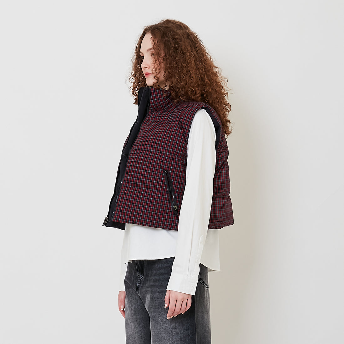 Women Puffer Vest - Black - SW2511202A