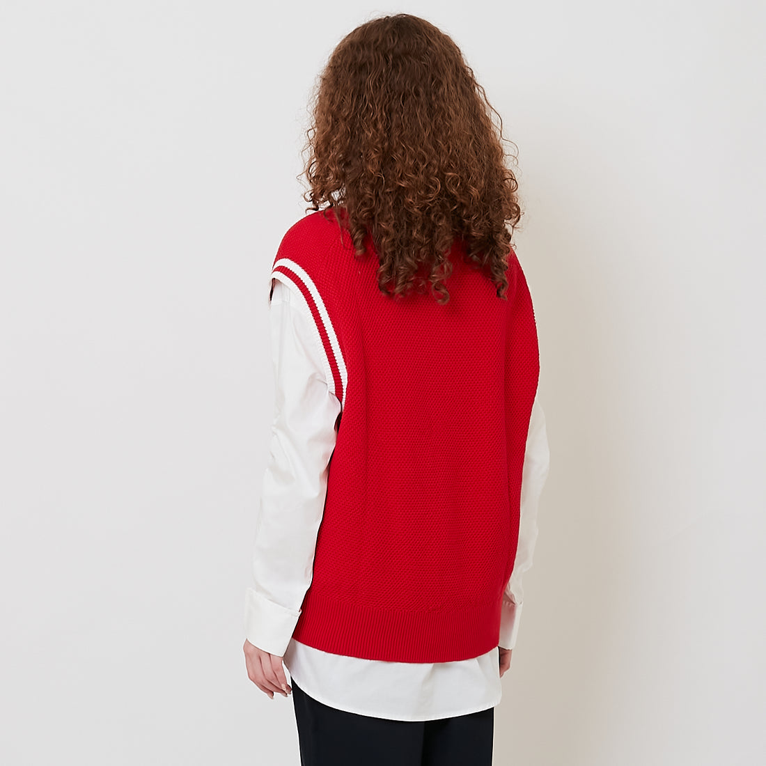 Women Cable Knit Vest - Red - SW2512208A