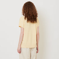 Women Side Split Knit Top - Yellow - SW2512209B