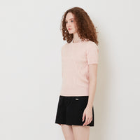 Women Cable Knit Top - Salmon - SW2512210B