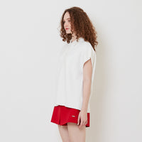 Women Embroidery Polo Knit Top - Off White - SW2512211A