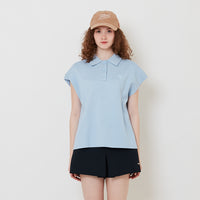 Women Embroidery Polo Knit Top - Light Blue - SW2512211C