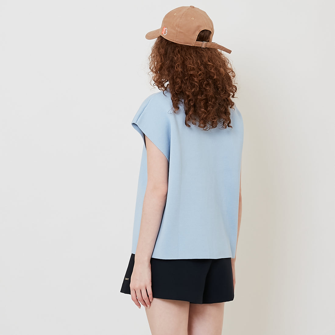 Women Embroidery Polo Knit Top - Light Blue - SW2512211C
