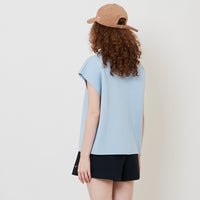 Women Embroidery Polo Knit Top - Light Blue - SW2512211C