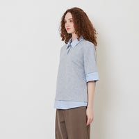 Women Combined Polo Top - Light Grey - SW2512212A