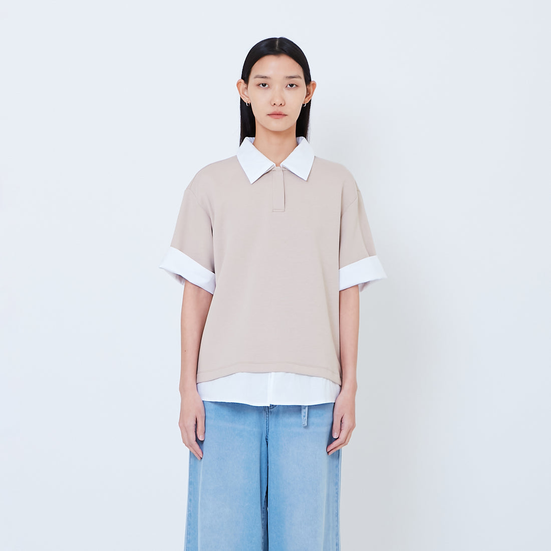 Women Combined Polo Top - Khaki - SW2512212C
