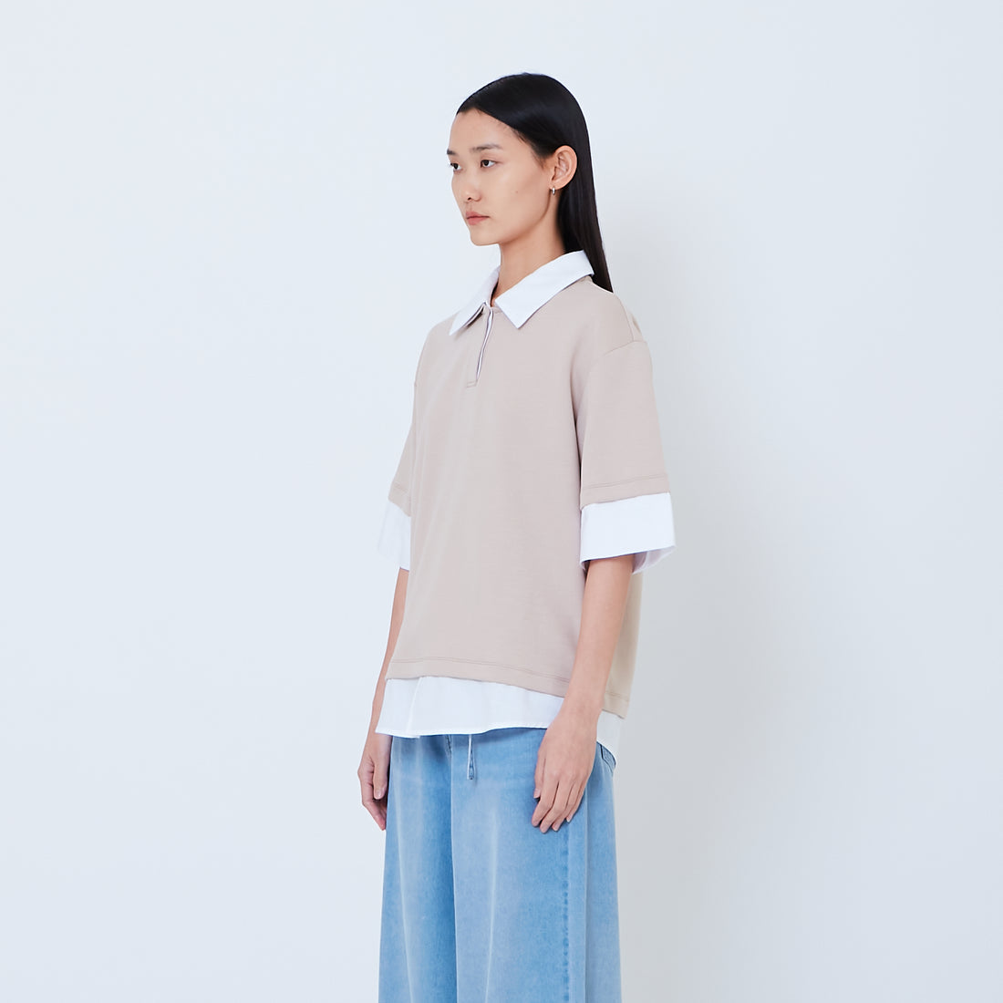 Women Combined Polo Top - Khaki - SW2512212C