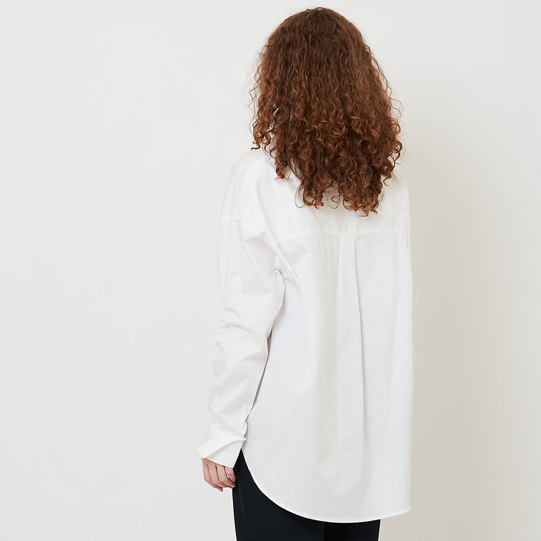 Women Oversized Folded Cuff Shirt - Off White - SW2512217A
