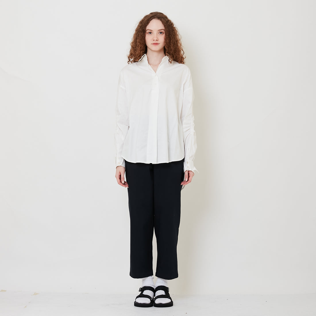 Women High Waisted Pants with Belt - Navy - SW2512223B