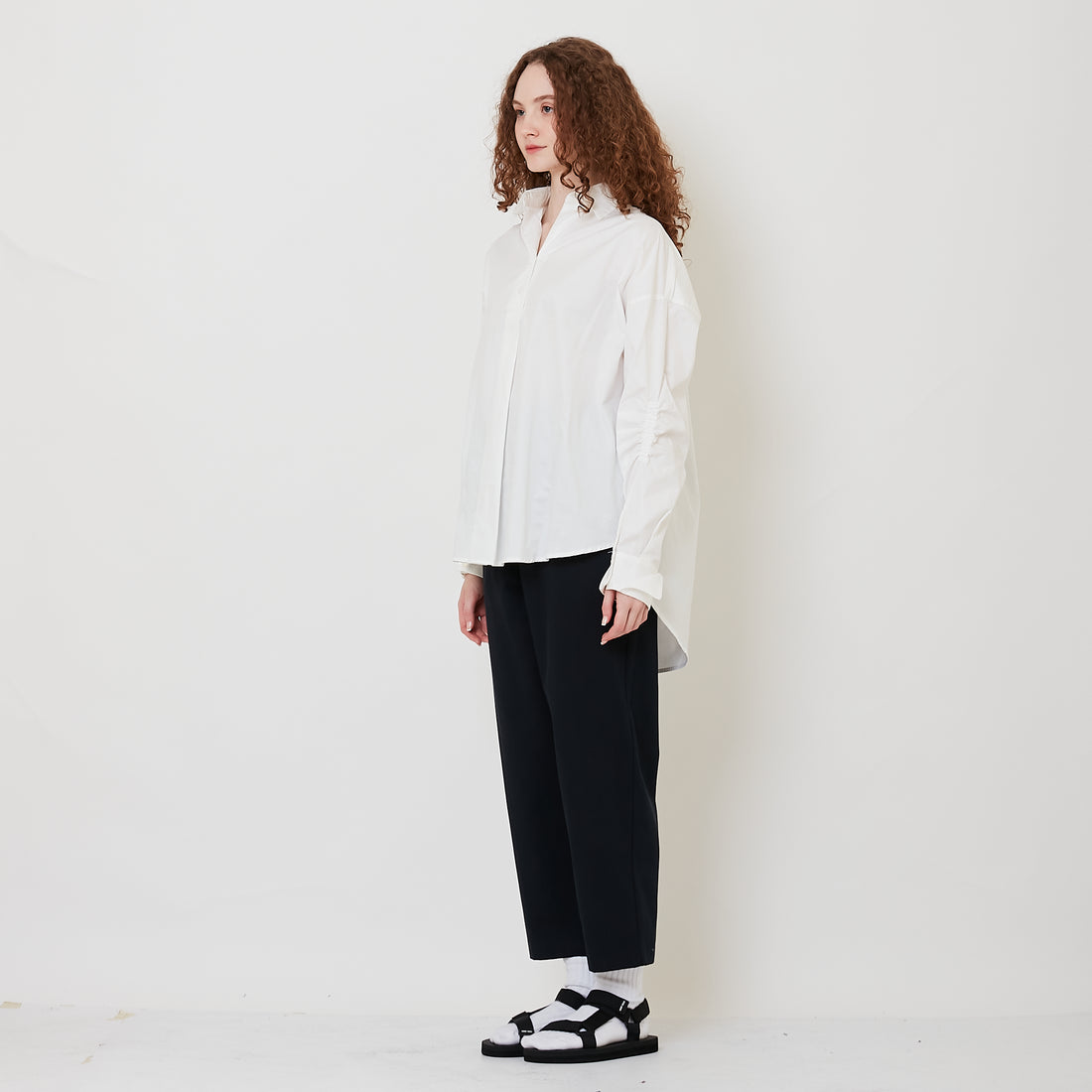 Women High Waisted Pants with Belt - Navy - SW2512223B