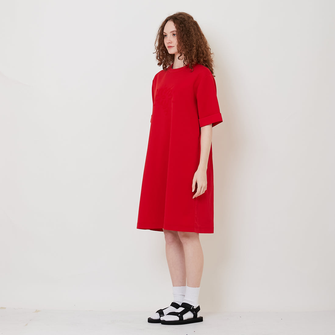 Women Embroidery Combined Dress - Red - SW2512226B