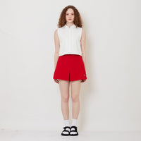 Women Pleated Shorts - Red - SW2512229A