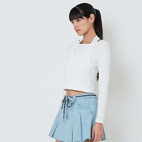 Women 2-Way Knit Top - Off White - SW2601009A