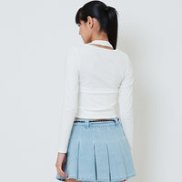 Women 2-Way Knit Top - Off White - SW2601009A