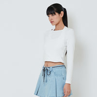 Women 2-Way Knit Top - Off White - SW2601009A