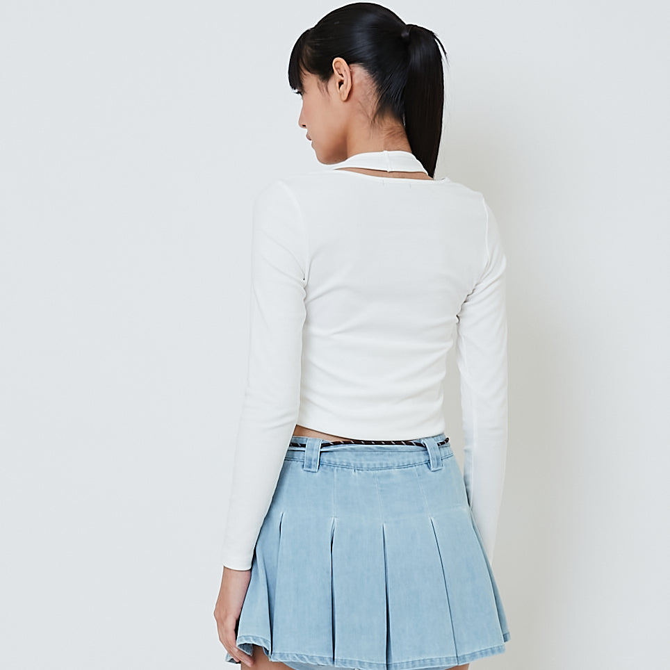 Women 2-Way Knit Top - Off White - SW2601009A