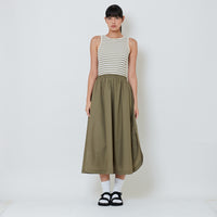 Women Combined Maxi Dress - Green - SW2601011A