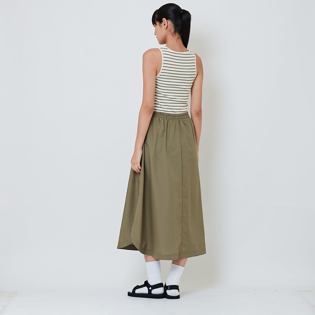 Women Combined Maxi Dress - Green - SW2601011A