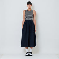 Women Combined Maxi Dress - Navy - SW2601011B