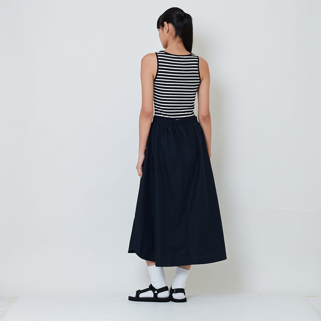 Women Combined Maxi Dress - Navy - SW2601011B