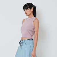 Women Scallop Edge Tank Top - Pink - SW2601012C