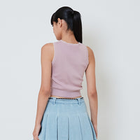 Women Scallop Edge Tank Top - Pink - SW2601012C