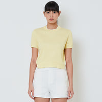 Women Contrast Knit Top - Yellow - SW2601013A