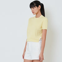Women Contrast Knit Top - Yellow - SW2601013A