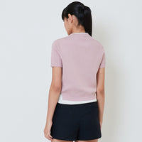 Women Contrast Knit Top - Pink - SW2601013B