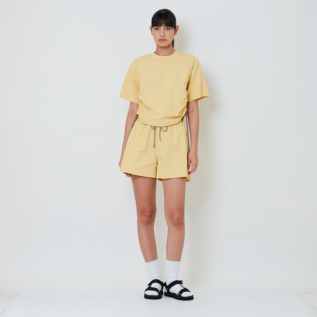 Women Nylon Shorts - Yellow - SW2601016A