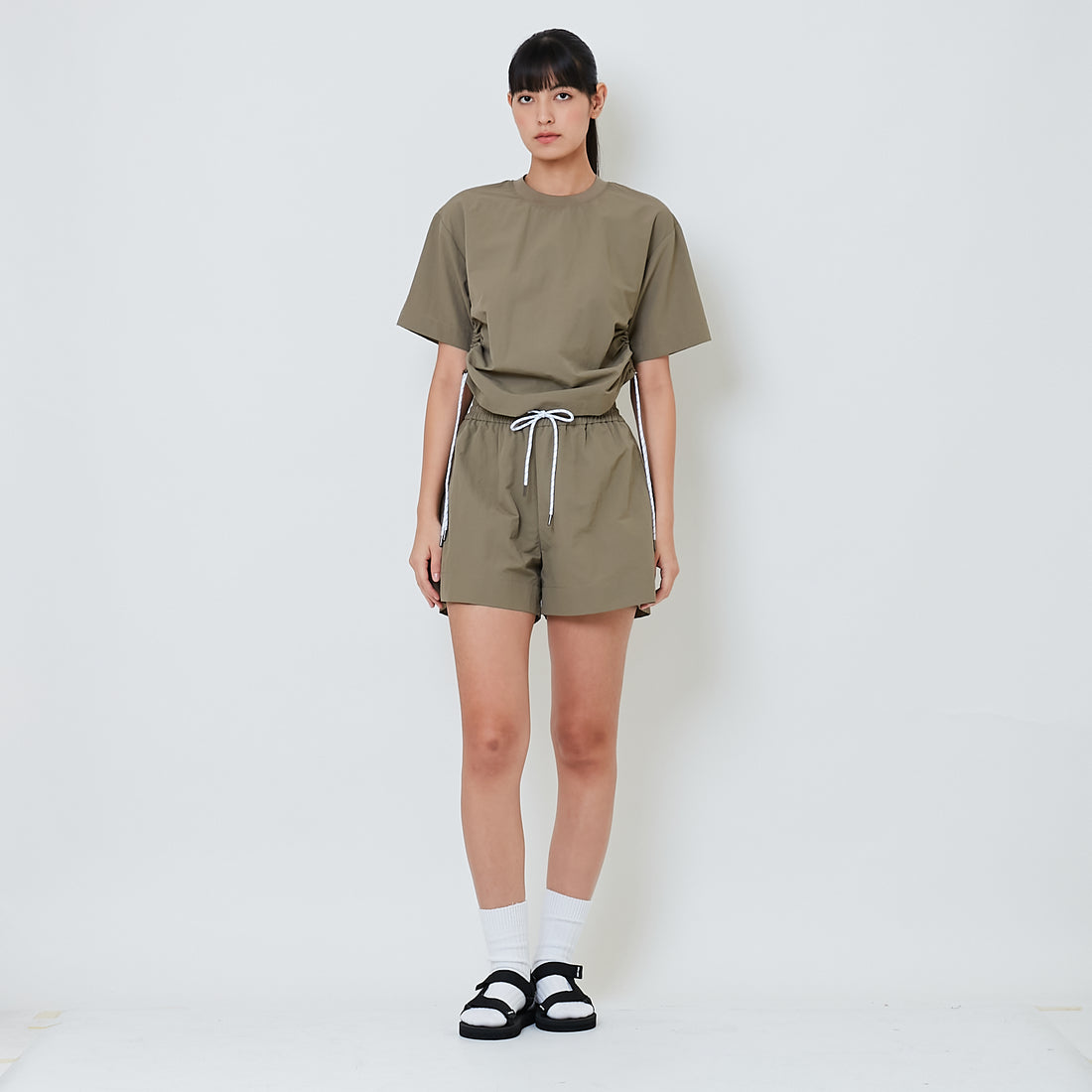 Women Nylon Shorts - Khaki - SW2601016C