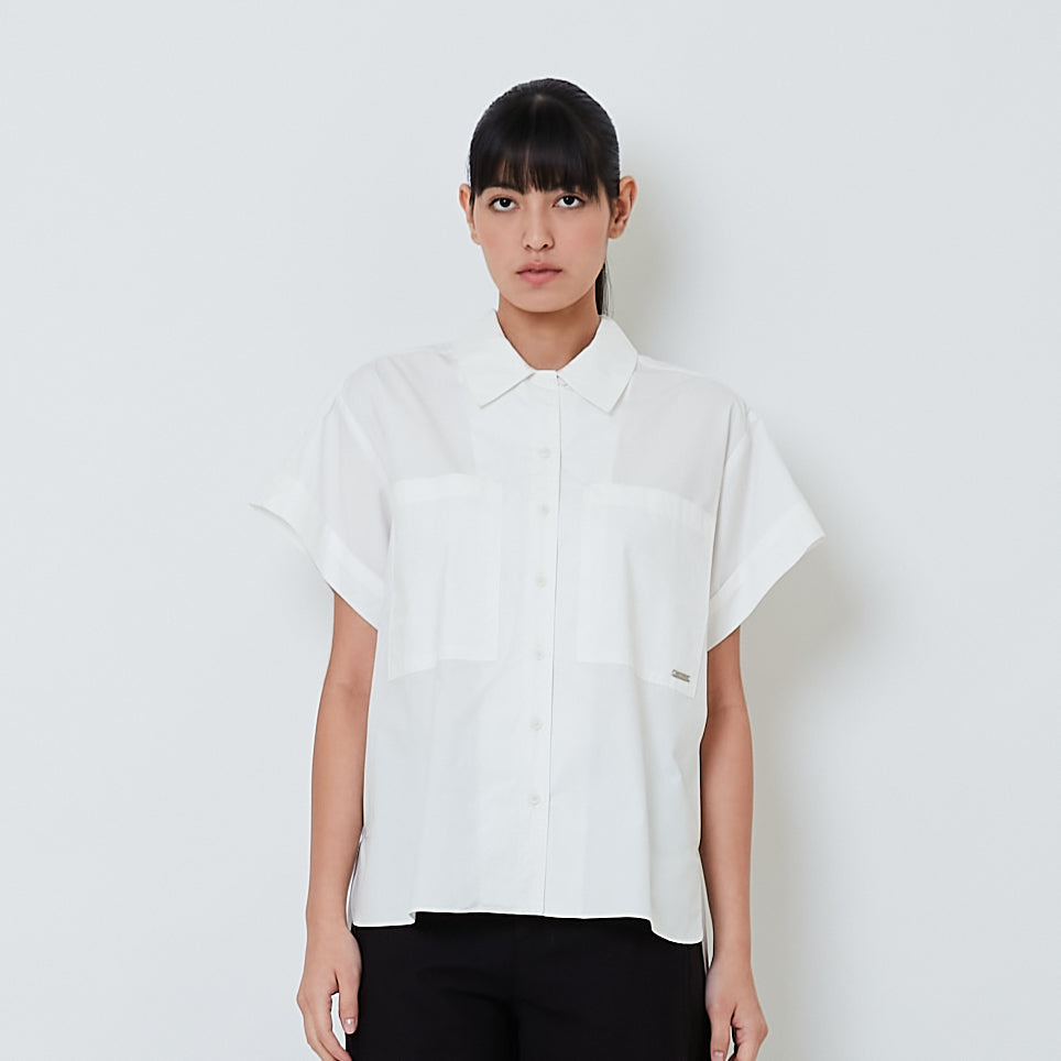 Women Oversized Shirt - Off White - SW2601017A