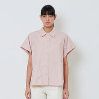Women Oversized Shirt - Pink - SW2601017B