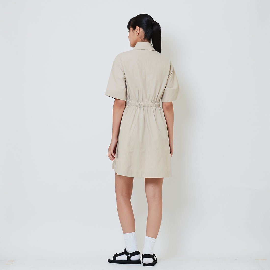 Women Nylon Short Dress - Khaki - SW2601019A