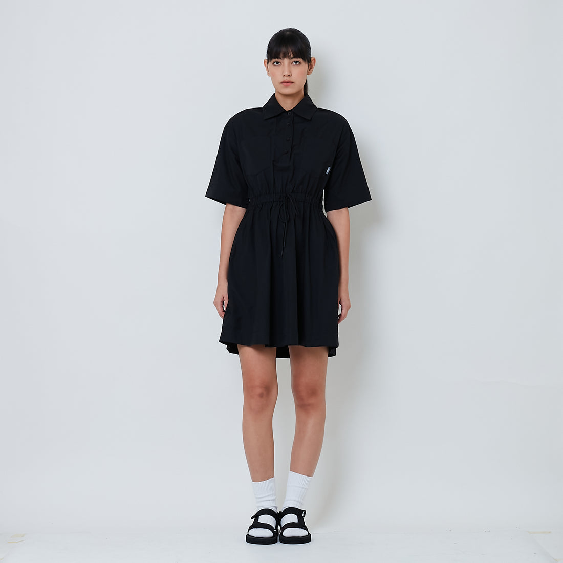 Women Nylon Short Dress - Black - SW2601019B