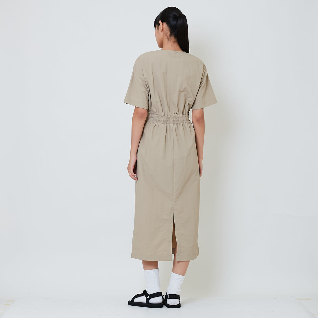Women Nylon Maxi Dress - Khaki - SW2601020A