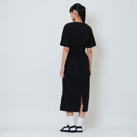 Women Nylon Maxi Dress - Black - SW2601020B