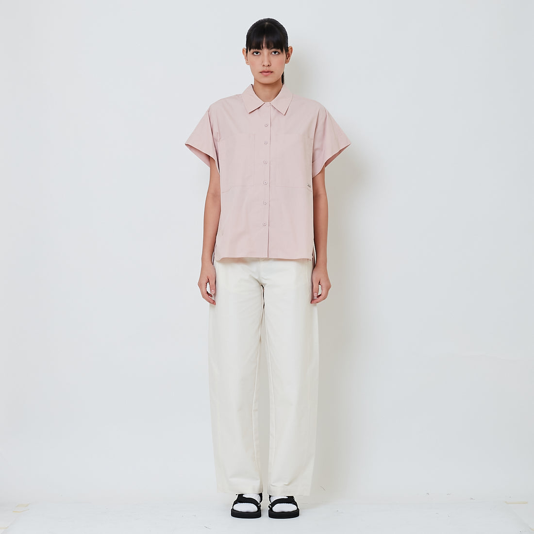 Women Barrel Long Pants - Off White - SW2601024A