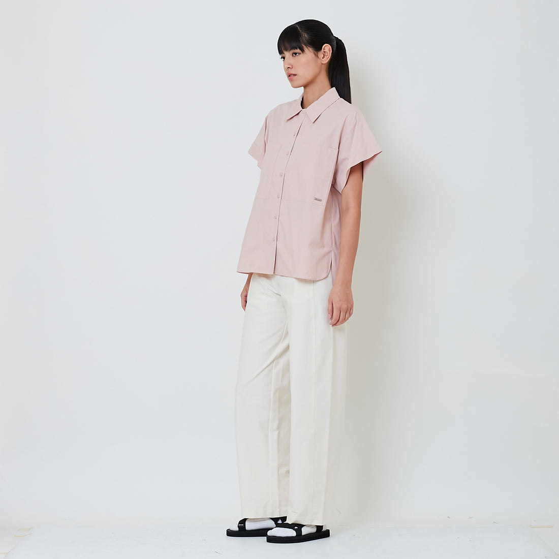 Women Barrel Long Pants - Off White - SW2601024A