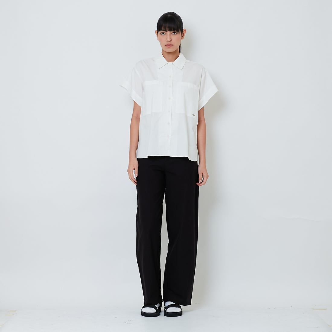 Women Barrel Long Pants - Black - SW2601024B