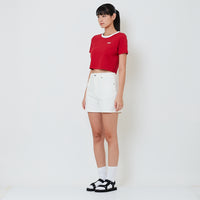 Women High Waist Bermuda Shorts - Off White - SW2601026A