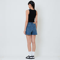 Women High Waist Bermuda Shorts - Blue - SW2601026C