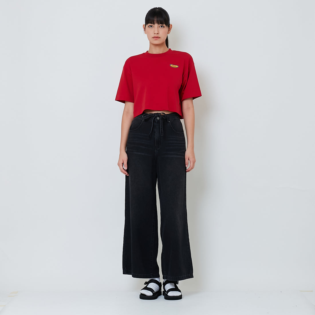 Women Straight Cut Jeans - Black - SW2601029B