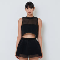 Women Mesh Top - Black - SW2601034B