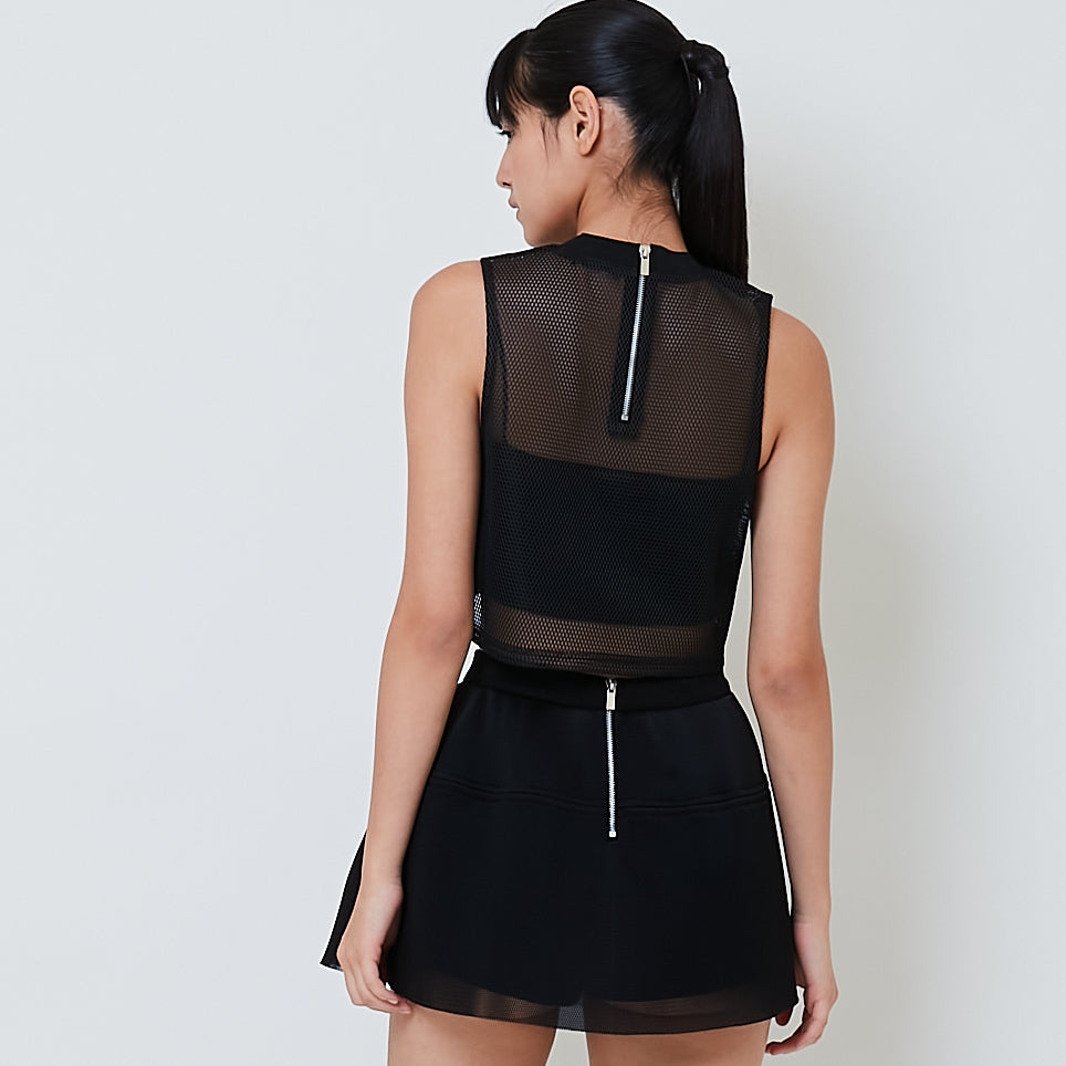 Women Mesh Top - Black - SW2601034B