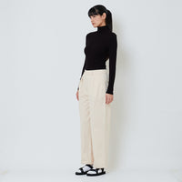 Women Wide Leg Long Pants - Light Khaki - SW2601098A